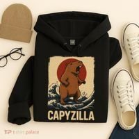 Funny Capybara Boy Girl Capyzilla  Hoodie thumb 4