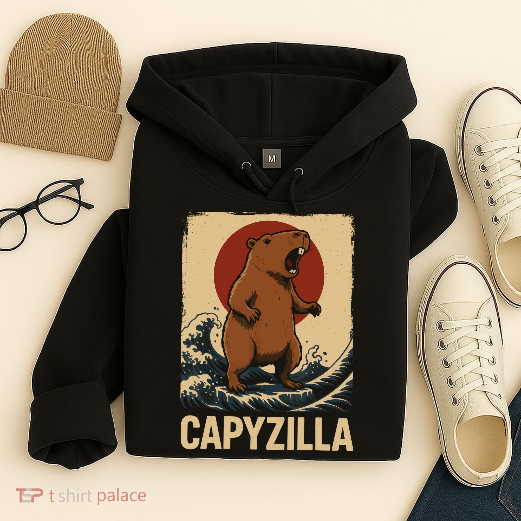 Funny Capybara Boy Girl Capyzilla  Hoodie