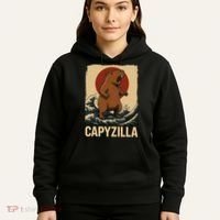 Funny Capybara Boy Girl Capyzilla  Hoodie thumb 5