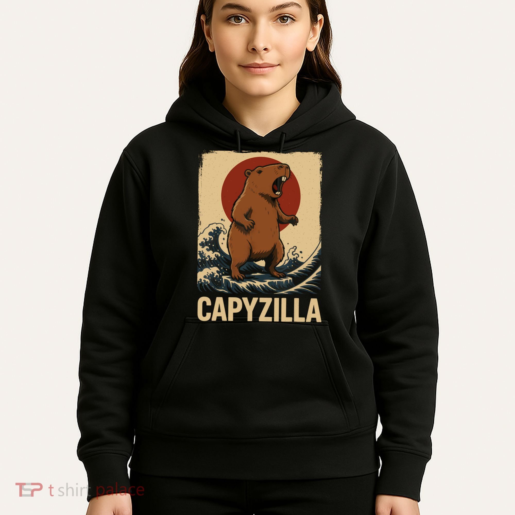 Funny Capybara Boy Girl Capyzilla  Hoodie