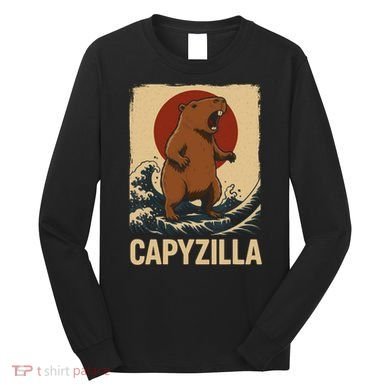 Funny Capybara Boy Girl Capyzilla  Long Sleeve Shirt