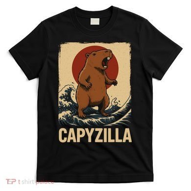 Funny Capybara Boy Girl Capyzilla  T-Shirt
