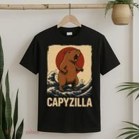 Funny Capybara Boy Girl Capyzilla  T-Shirt thumb 2