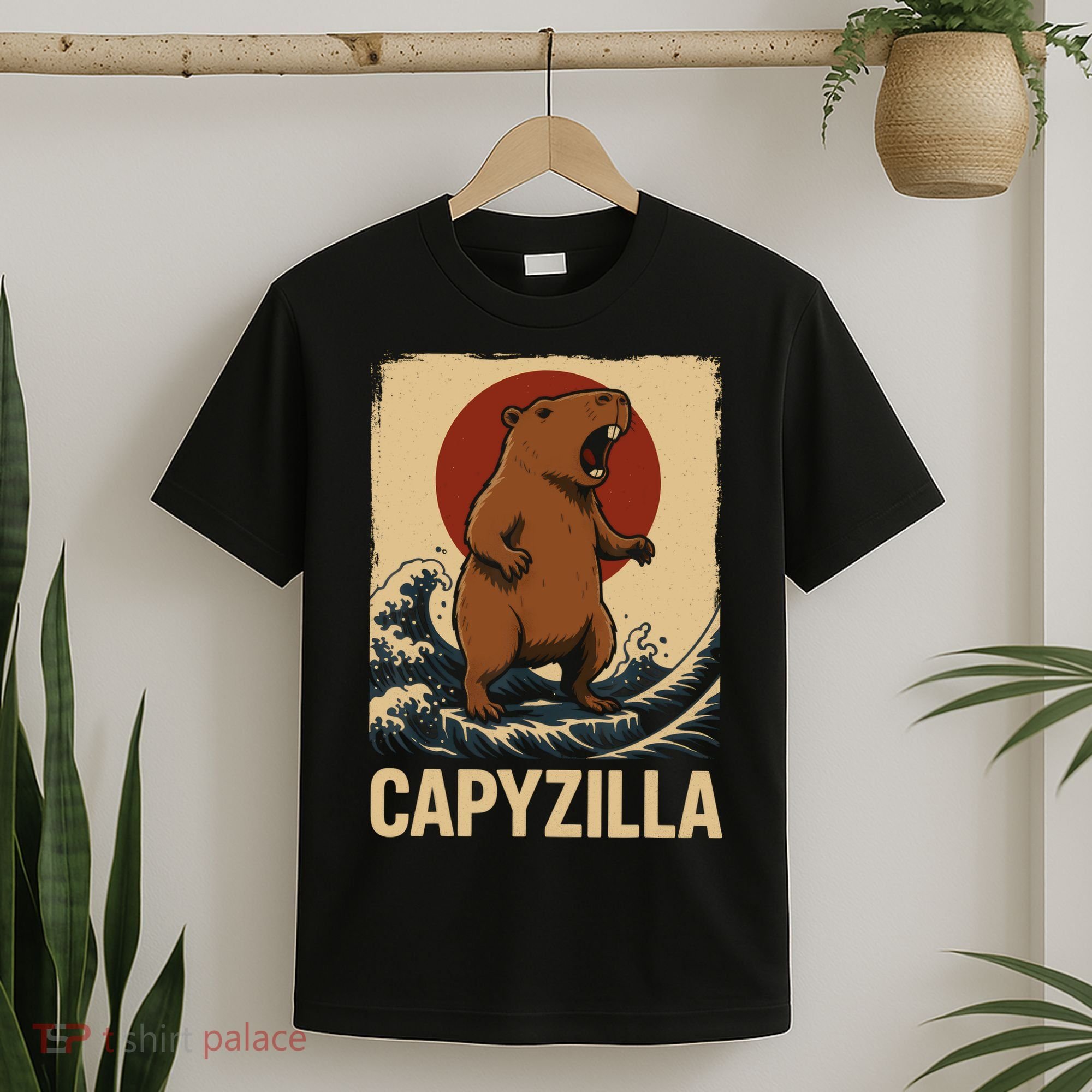 Funny Capybara Boy Girl Capyzilla  T-Shirt