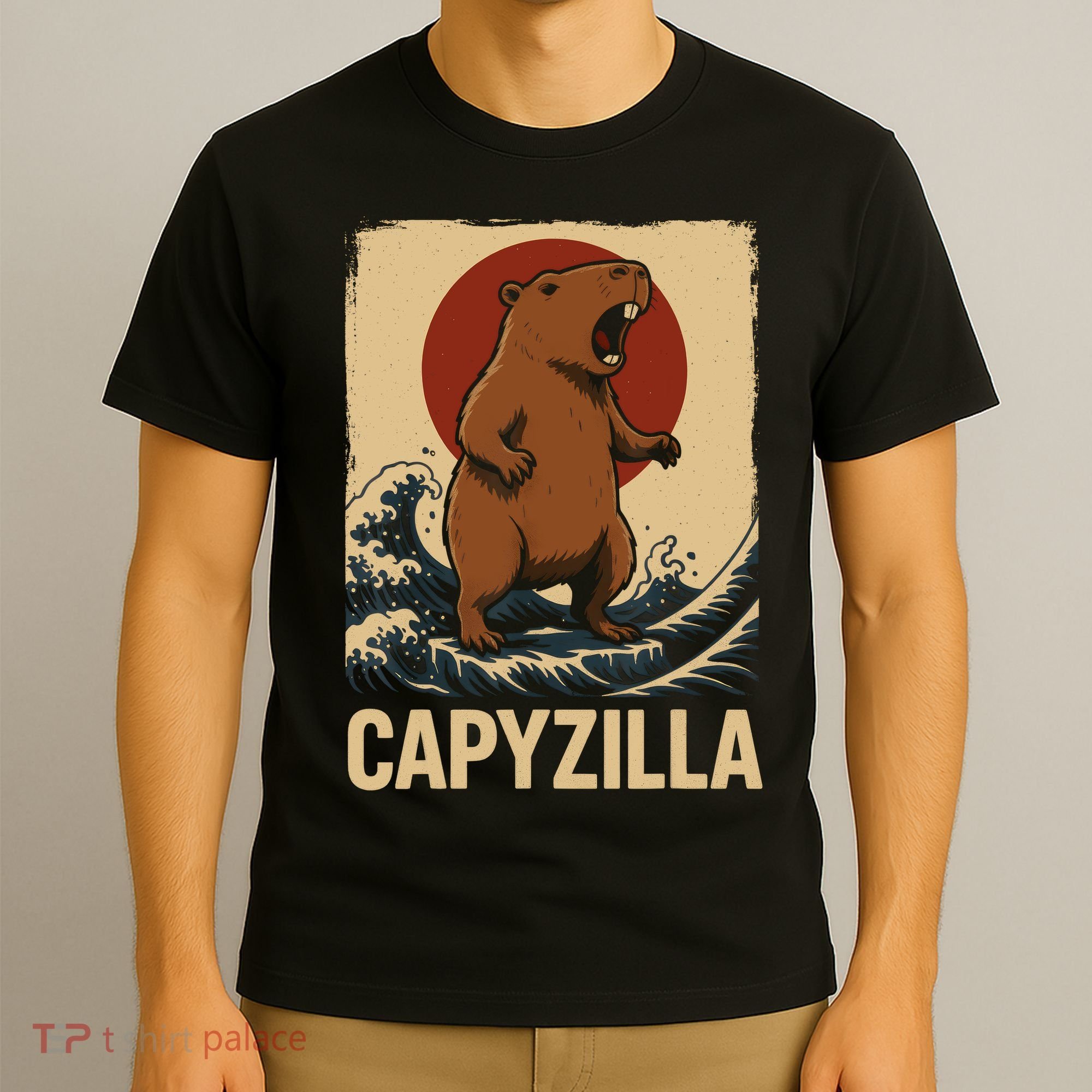 Funny Capybara Boy Girl Capyzilla  T-Shirt