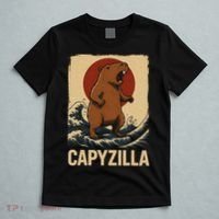 Funny Capybara Boy Girl Capyzilla  T-Shirt thumb 5