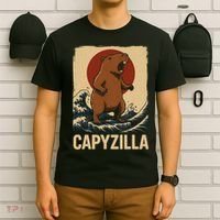 Funny Capybara Boy Girl Capyzilla  T-Shirt thumb 6