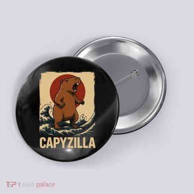 Funny Capybara Boy Girl Capyzilla  Button