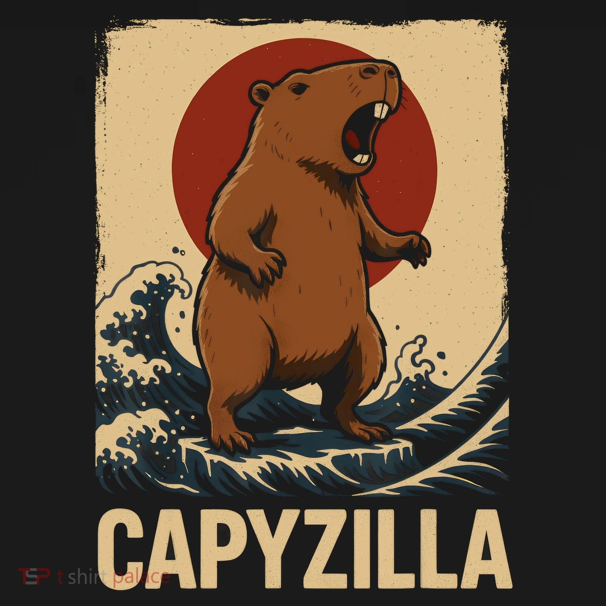 Funny Capybara Boy Girl Capyzilla  Button