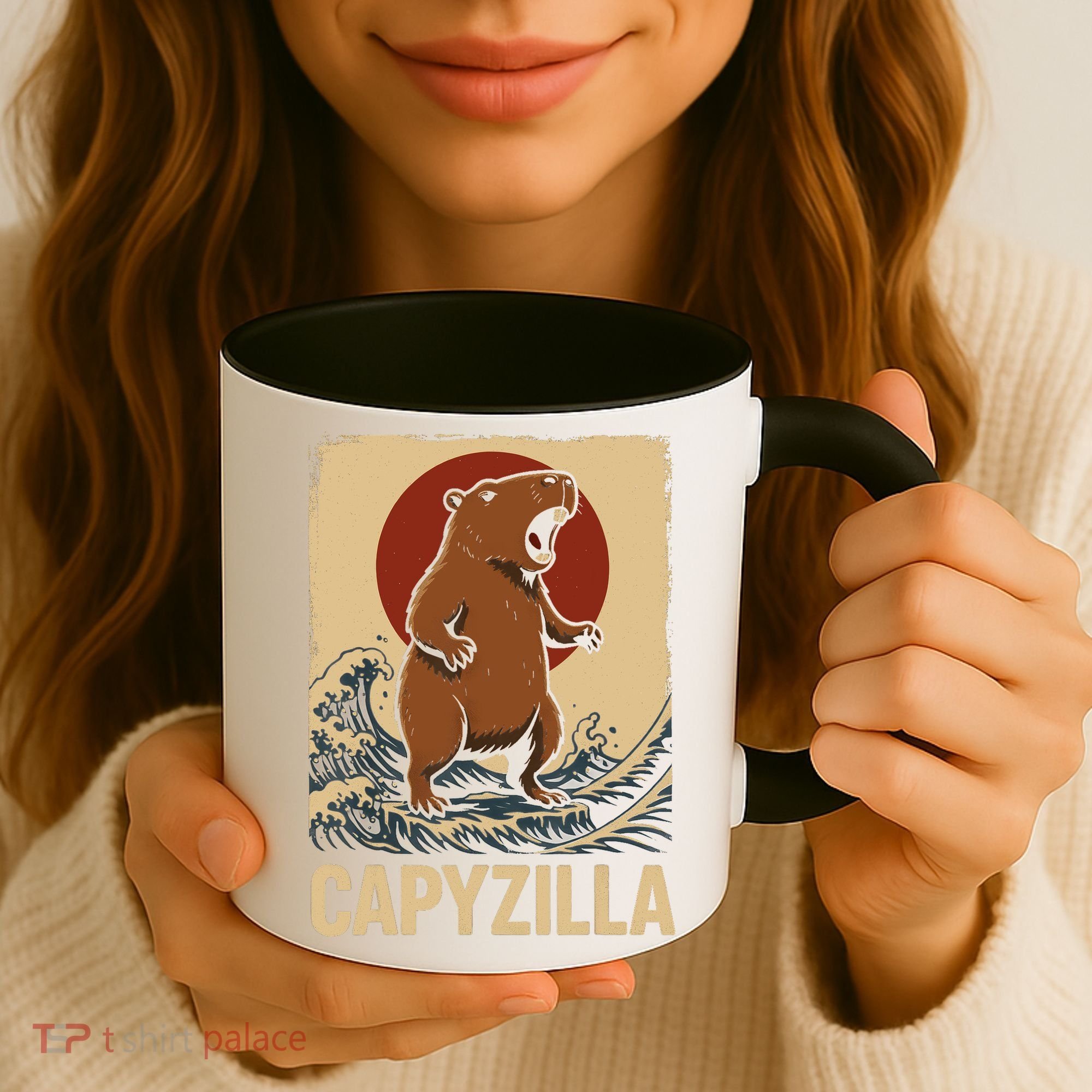 Funny Capybara Boy Girl Capyzilla  Coffee Mug