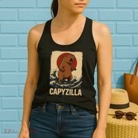 Funny Capybara Boy Girl Capyzilla  Women's Tank Top thumb 2
