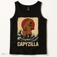 Funny Capybara Boy Girl Capyzilla  Tank Top thumb 2
