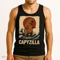 Funny Capybara Boy Girl Capyzilla  Tank Top thumb 3