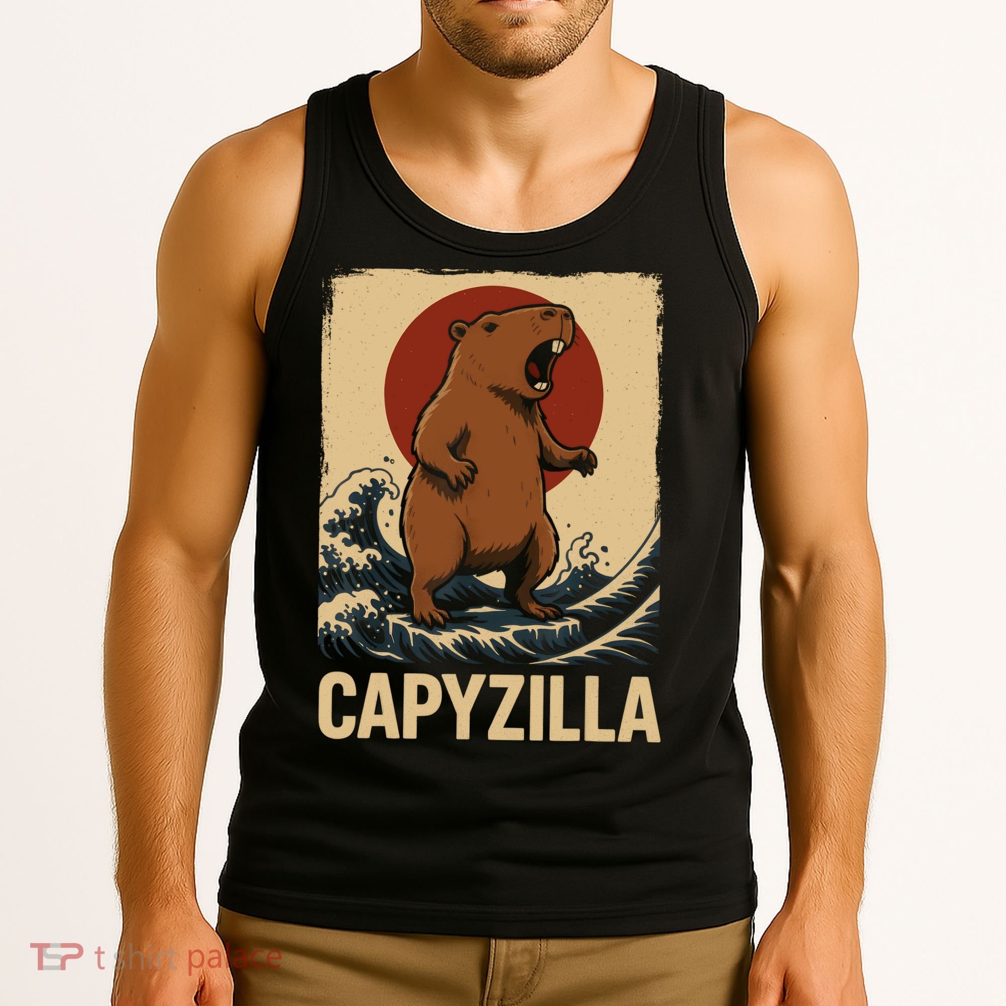 Funny Capybara Boy Girl Capyzilla  Tank Top