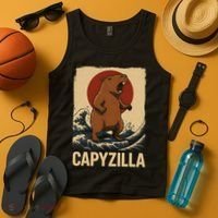 Funny Capybara Boy Girl Capyzilla  Tank Top thumb 4