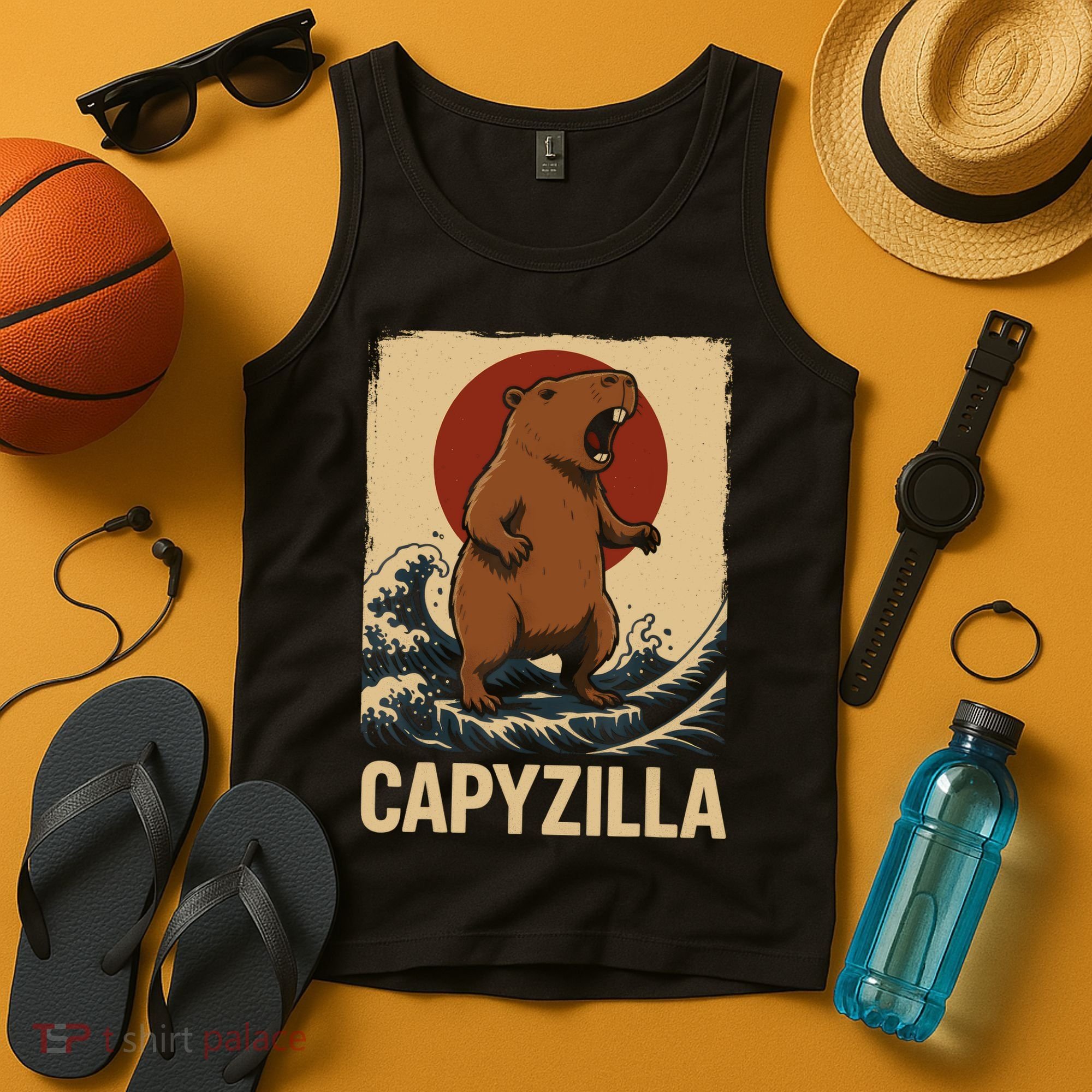 Funny Capybara Boy Girl Capyzilla  Tank Top