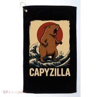 Funny Capybara Boy Girl Capyzilla  Golf Towel thumb 0