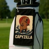Funny Capybara Boy Girl Capyzilla  Golf Towel thumb 2