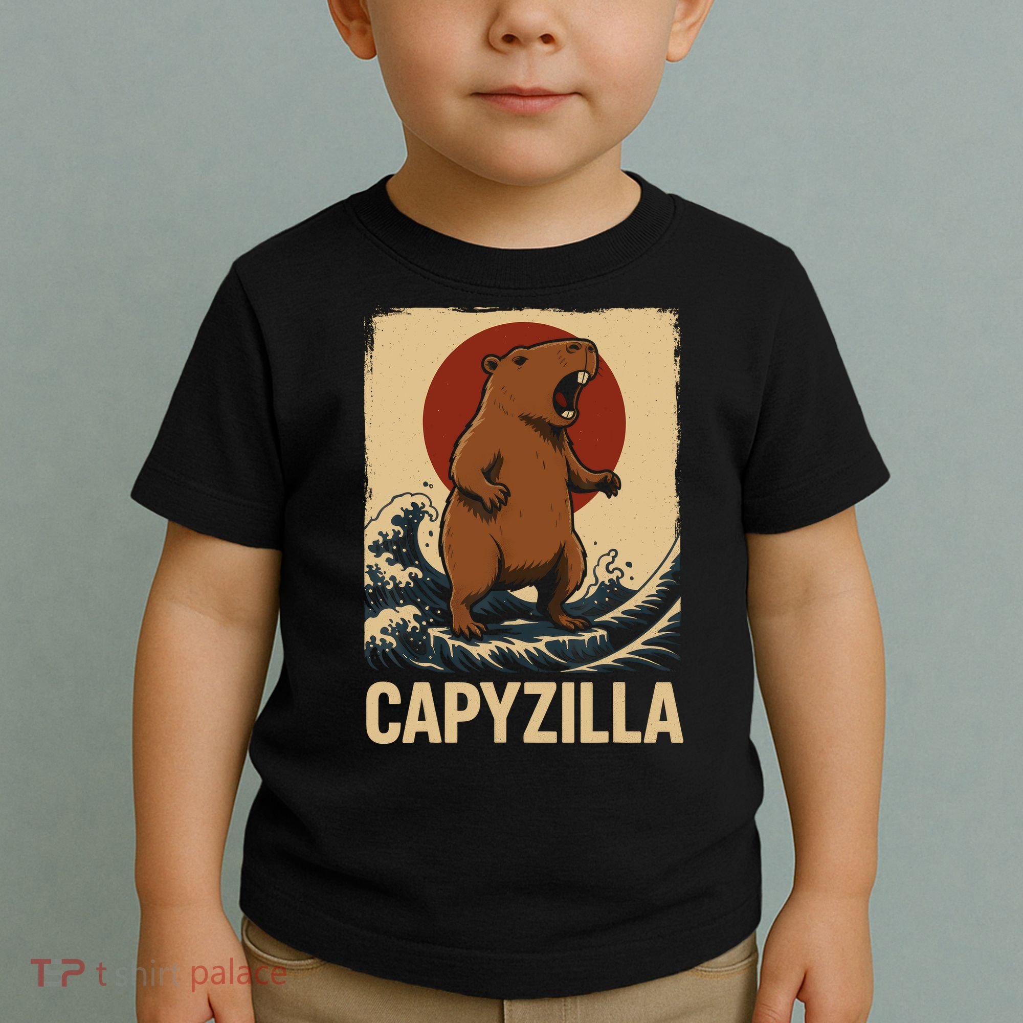 Funny Capybara Boy Girl Capyzilla  Toddler T-Shirt