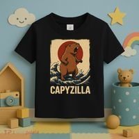 Funny Capybara Boy Girl Capyzilla  Toddler T-Shirt thumb 3