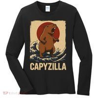 Funny Capybara Boy Girl Capyzilla  Women's Long Sleeve Shirt thumb 0