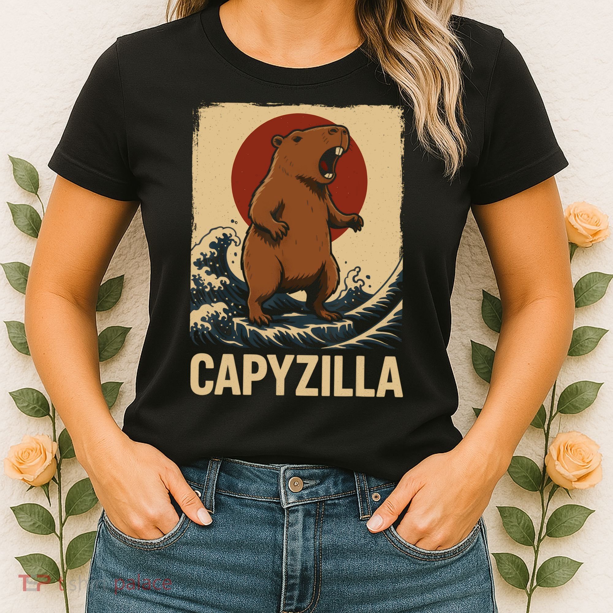 Funny Capybara Boy Girl Capyzilla  Women's T-Shirt