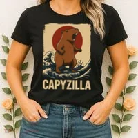 Funny Capybara Boy Girl Capyzilla  Women's T-Shirt thumb 2