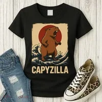 Funny Capybara Boy Girl Capyzilla  Women's T-Shirt thumb 3