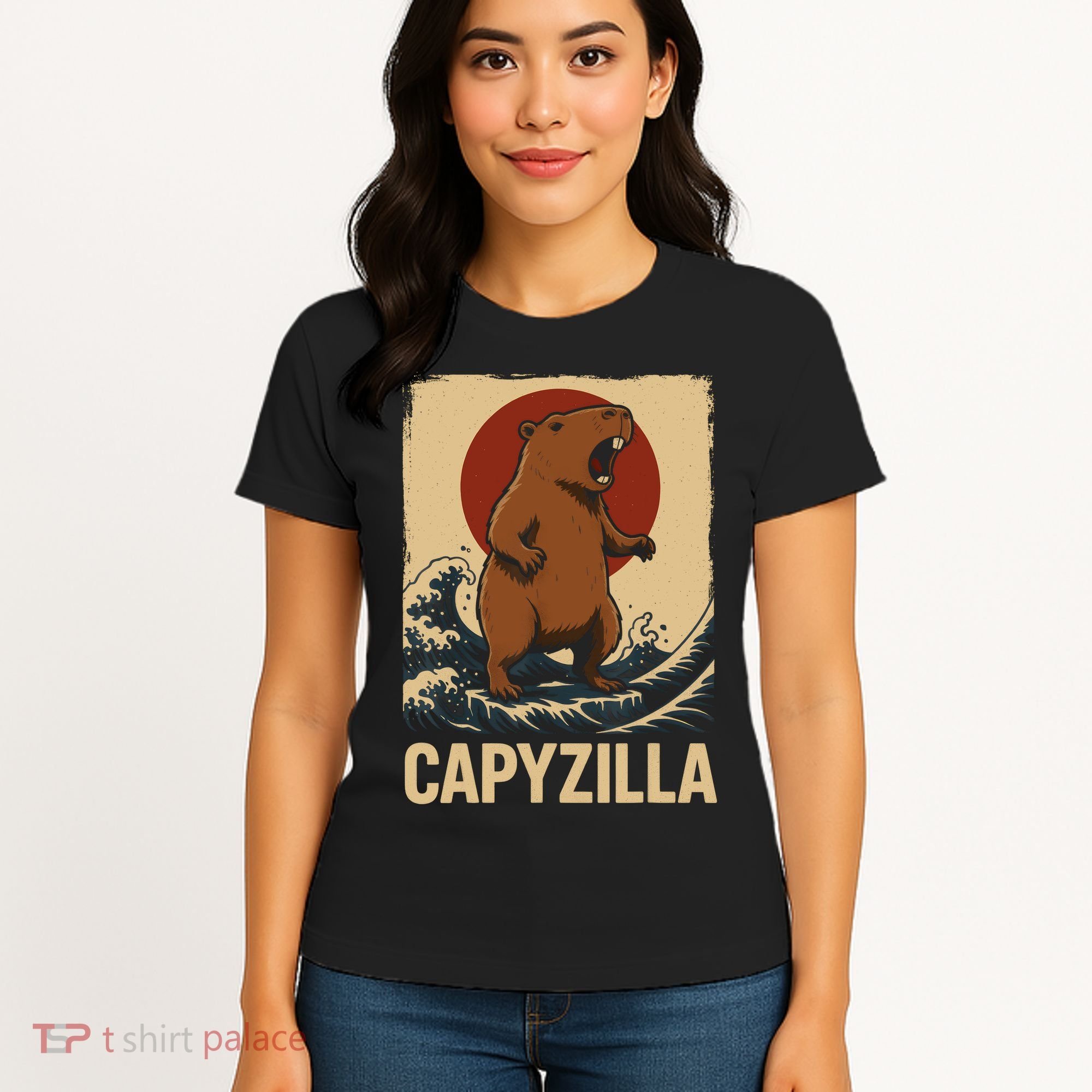 Funny Capybara Boy Girl Capyzilla  Women's T-Shirt