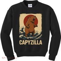 Funny Capybara Boy Girl Capyzilla  Kids Sweatshirt thumb 0