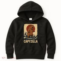 Funny Capybara Boy Girl Capyzilla  Kids Hoodie thumb 0