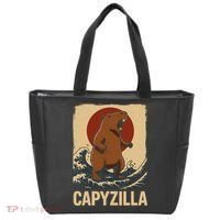 Funny Capybara Boy Girl Capyzilla  Tote Bag thumb 0