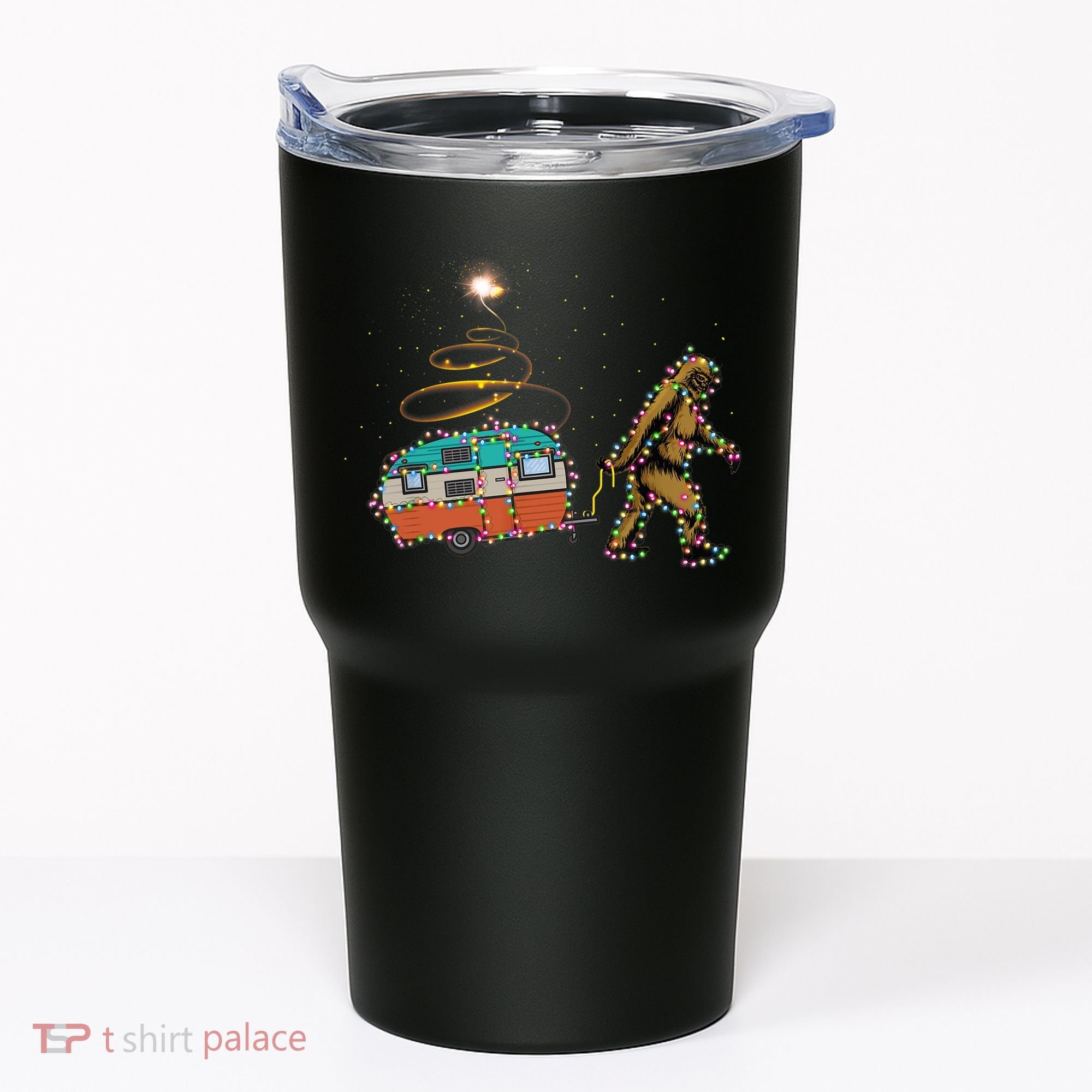 Funny Camping Bigfoot Light Christmas Tree Gifts Xmas Idea Tumbler