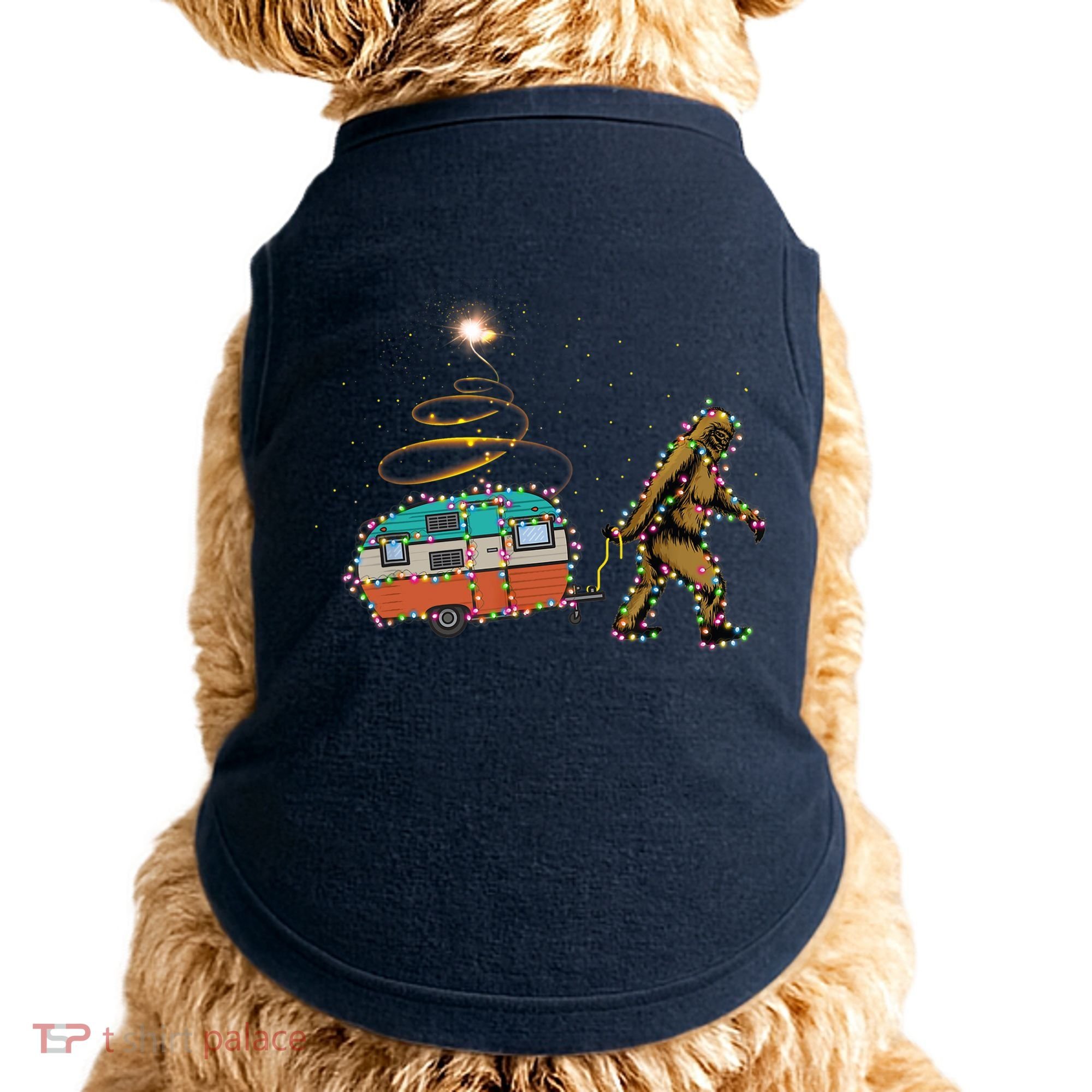 Funny Camping Bigfoot Light Christmas Tree Gifts Xmas Idea Doggie Tank
