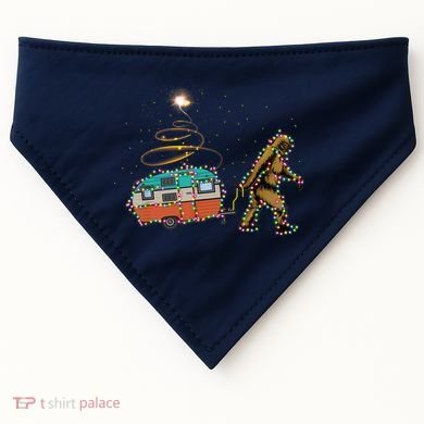 Funny Camping Bigfoot Light Christmas Tree Gifts Xmas Idea USA-Made Doggie Bandana