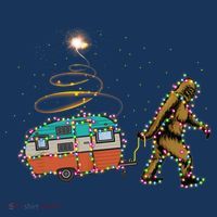 Funny Camping Bigfoot Light Christmas Tree Gifts Xmas Idea Sweatshirt thumb 3