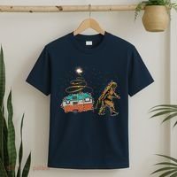 Funny Camping Bigfoot Light Christmas Tree Gifts Xmas Idea T-Shirt thumb 2