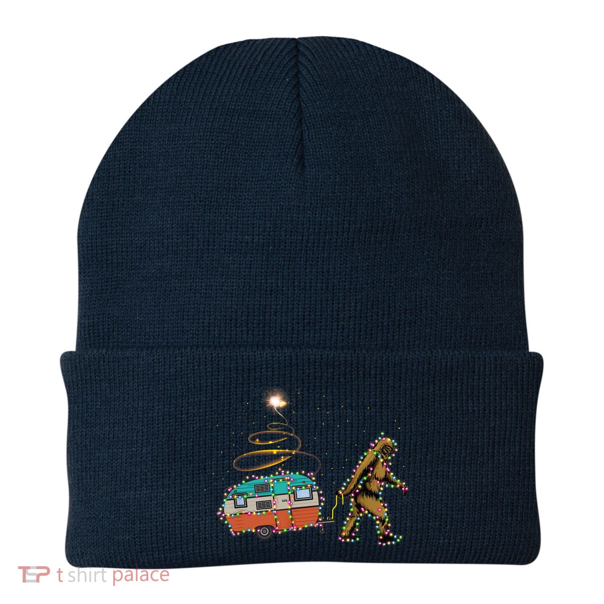 Funny Camping Bigfoot Light Christmas Tree Gifts Xmas Idea Beanie