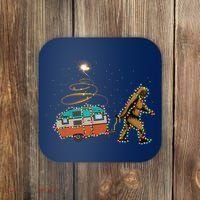 Funny Camping Bigfoot Light Christmas Tree Gifts Xmas Idea Coaster thumb 0