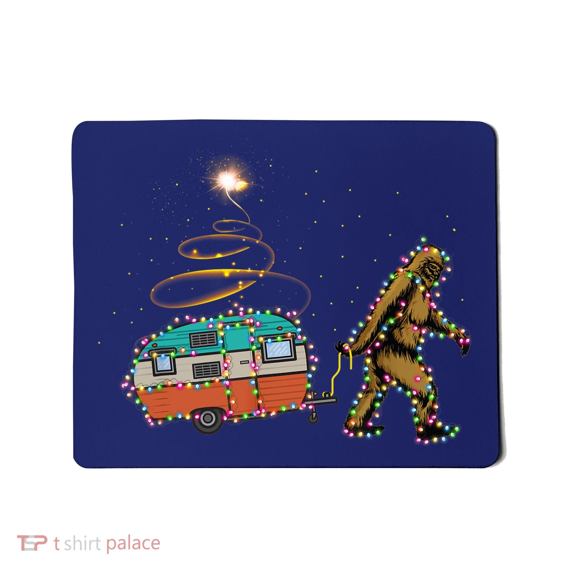 Funny Camping Bigfoot Light Christmas Tree Gifts Xmas Idea Mousepad