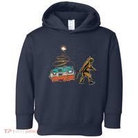 Funny Camping Bigfoot Light Christmas Tree Gifts Xmas Idea Toddler Hoodie thumb 0
