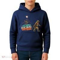Funny Camping Bigfoot Light Christmas Tree Gifts Xmas Idea Kids Hoodie thumb 4
