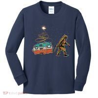 Funny Camping Bigfoot Light Christmas Tree Gifts Xmas Idea Kids Long Sleeve Shirt thumb 0