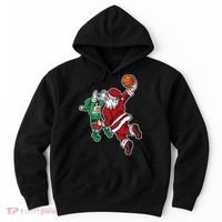 Funny Christmas Basketball Player Santa Claus Dunk Xmas Hoodie thumb 0