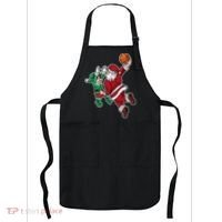 Funny Christmas Basketball Player Santa Claus Dunk Xmas Apron thumb 0