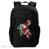 Funny Christmas Basketball Player Santa Claus Dunk Xmas Backpack thumb 0
