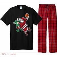 Funny Christmas Basketball Player Santa Claus Dunk Xmas Pajama Set thumb 0