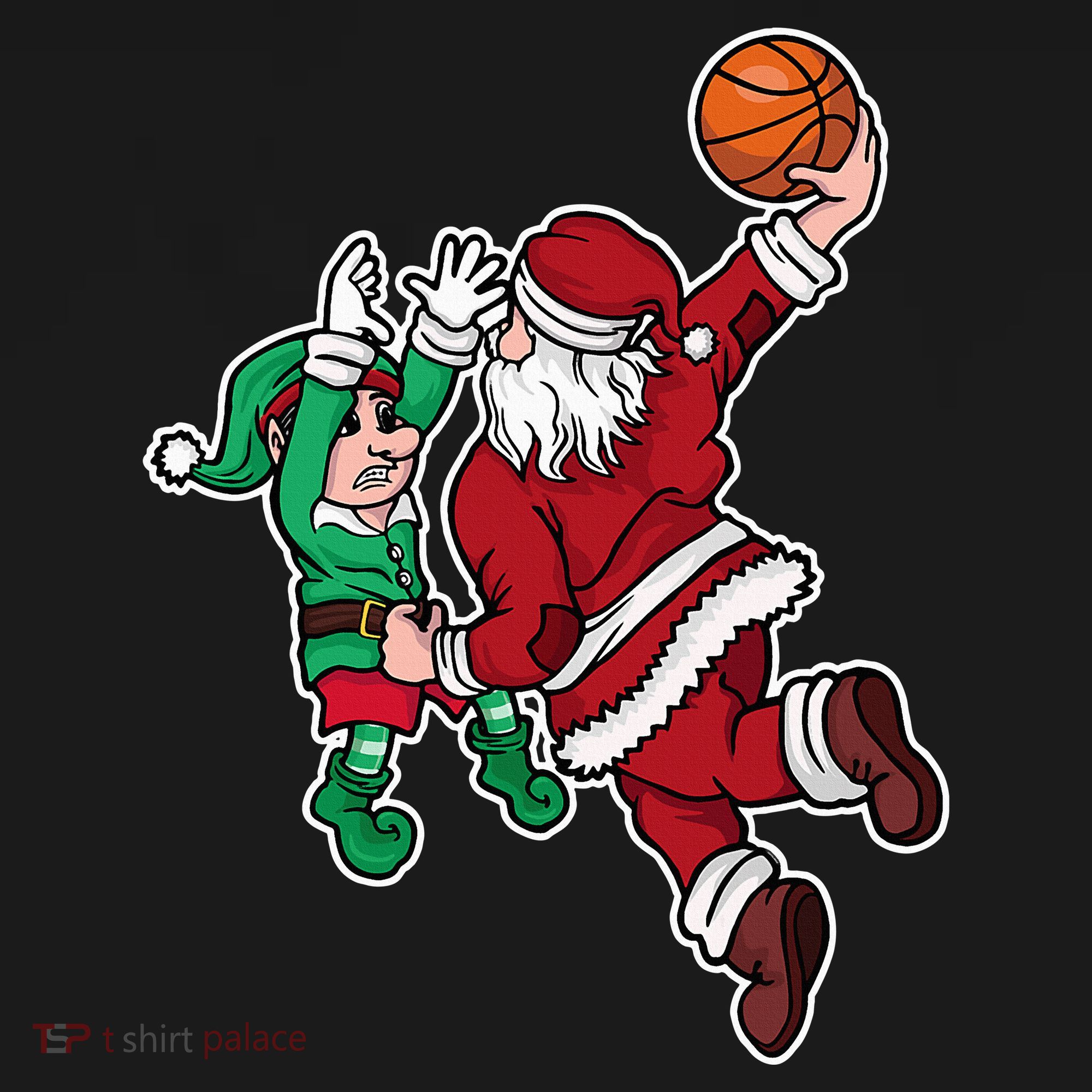Funny Christmas Basketball Player Santa Claus Dunk Xmas Women's Hoodie