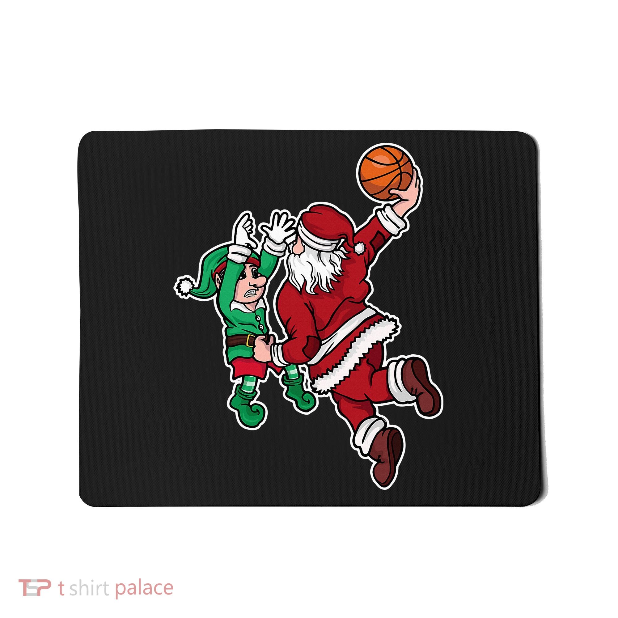 Funny Christmas Basketball Player Santa Claus Dunk Xmas Mousepad