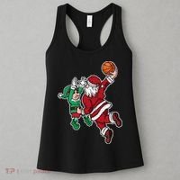 Funny Christmas Basketball Player Santa Claus Dunk Xmas Women's Tank Top thumb 3